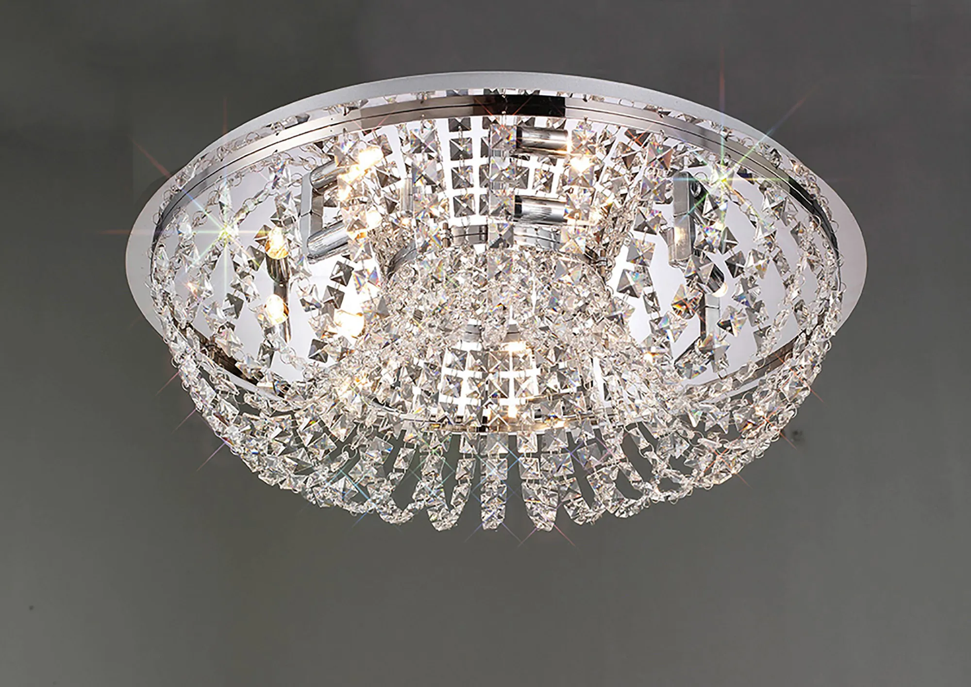 IL30044  Cosmos Crystal  Flush Ceiling 7 Light